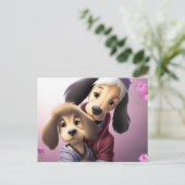 Carte Postale 2 Jolie Chiens (Debout devant)