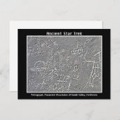 Carte Postale 2. OVNI Petroglyph à Death Valley (Devant / Derrière)