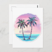 Carte Postale 2 palmiers (Devant / Derrière)