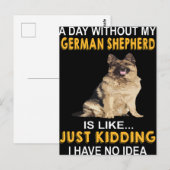 Carte Postale 2 Par Jour Sans Mon Berger Allemand Est Comme Ki (Devant / Derrière)