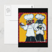 Carte Postale 2 Pugs de chef (Devant / Derrière)