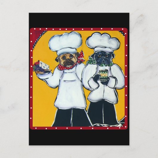 Carte Postale 2 Pugs de chef (Devant)