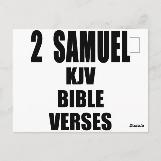 Carte Postale "2 Samuel KJV Versets bibliques" Texte (Dos)