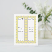Carte Postale 2 Signets Mariages modernes Chevron Jaune/Gris (Debout devant)
