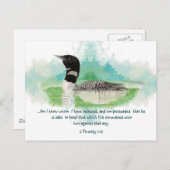 Carte Postale 2 Timothée 1:12 Écriture d'encouragement chrétien (Devant / Derrière)