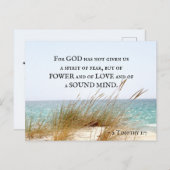 Carte Postale 2 Timothée 1:7 Dieu n'a pas donné un esprit de peu (Devant / Derrière)