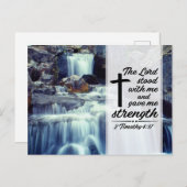 Carte Postale 2 Timothée 4:17 L'Éternel M'A Donné Force Bible (Devant / Derrière)