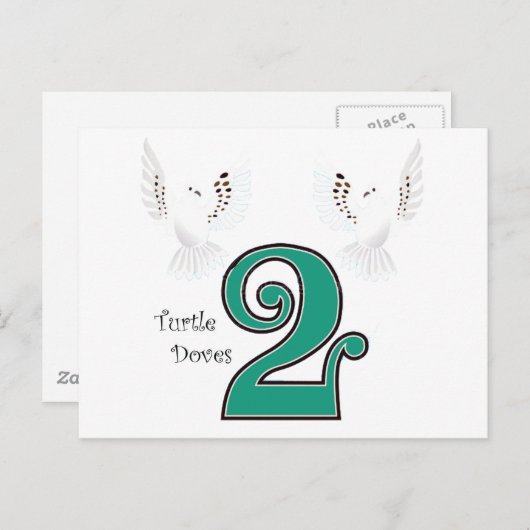 Carte Postale 2 tourterelles (Devant / Derrière)