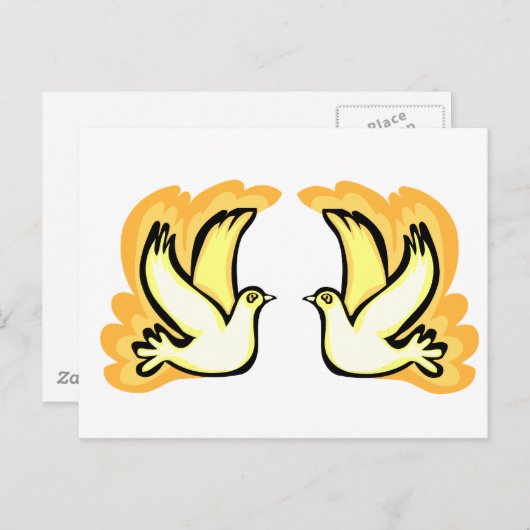 Carte Postale 2 tourterelles (Devant / Derrière)