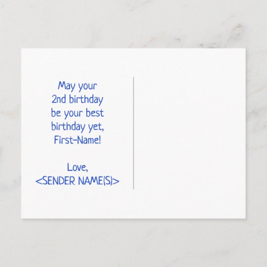 Carte Postale 2e anniversaire : Bold, amusant, simple, arc-en-ci (Dos)