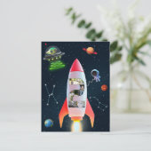 Carte Postale 2e anniversaire Rocket Space | Grand collage photo (Debout devant)