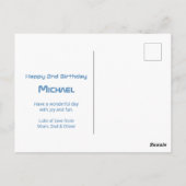 Carte Postale 2e anniversaire Rocket Space | Grand collage photo (Dos)