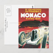 Carte Postale 2e Grand Prix de Monaco (Devant / Derrière)