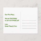 Carte Postale 2ème anniversaire - Fun Motif Fireworks + Rainbow (Dos)