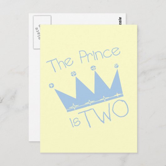 Carte Postale 2èmes T-shirts et cadeaux d'anniversaire de prince (Devant / Derrière)