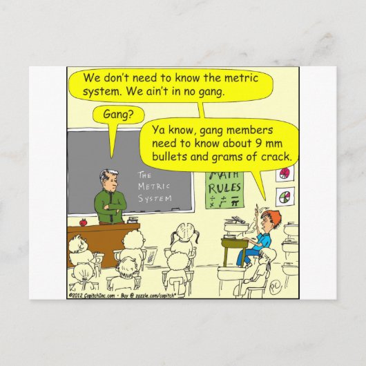 Carte Postale 303 système métrique dessin mathématique (Devant)