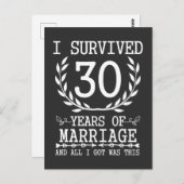 Carte Postale 30 Ans de Mariage pour les époux (Devant / Derrière)