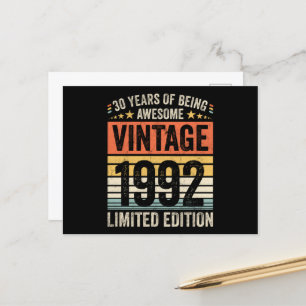 Carte Postale 30 Ans d'être Génial Vintage 1992