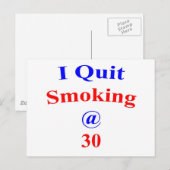 Carte Postale 30 J'Arrête De Fumer (Devant / Derrière)