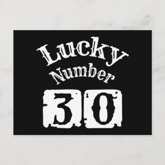 Carte Postale 30 - Numéro Chanceux 30 Chance