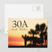 Carte Postale 30A - Coucher de soleil de palmier Walton Sud (Devant / Derrière)