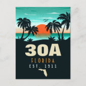 Carte Postale 30a Route Floride Retro Sunset Souvenirs 60s (Devant)
