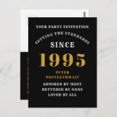 Carte Postale 30e Anniversaire 1995 Noir Or (Devant / Derrière)