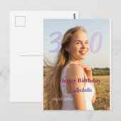 Carte Postale 30e anniversaire ajouter nom date année VIOLET ROS (Devant / Derrière)