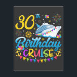 Carte Postale 30e anniversaire Croisière B-Day Party<br><div class="desc">30th Birthday Cruise B-Day Party Amusant design Cadeau Standard Carte Postale Classic Collection.</div>