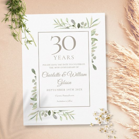 Carte Postale 30e anniversaire du Mariage Sauvez la date de la v