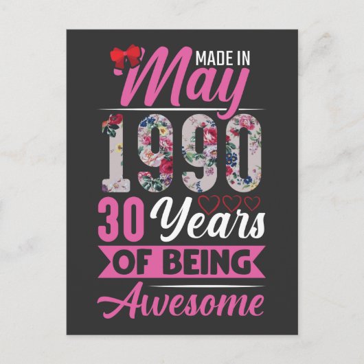 Carte Postale 30e anniversaire mai 1990 30 ans Femme Mère (Devant)