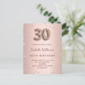 Carte Postale 30e anniversaire rose diamants or élégant (Debout devant)