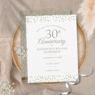 Carte Postale 30e anniversaire Save the Date Hearts Confetti