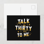 Carte Postale 30th Birthday | Talk Thirty To Me (Devant / Derrière)