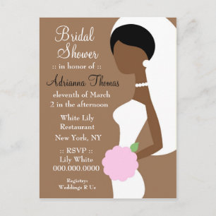 CARTE POSTALE 311-AFRICAINE AMERICAN BRIDE SHOWER INVITATION
