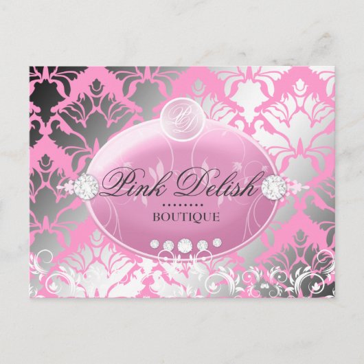 Carte Postale 311 Chimmer à damas à déperdition rose | Rose (Devant)