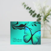 Carte Postale 311 Papillon lustré bleu turquoise (Debout devant)