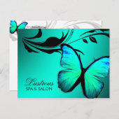 Carte Postale 311 Papillon lustré bleu turquoise (Devant / Derrière)