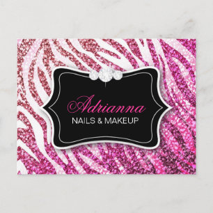 Carte Postale 311 Parties scintillant Zebra Rose