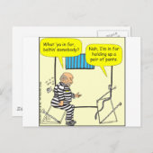 Carte Postale 316 Ceinture en prison dessin animé (Devant / Derrière)