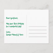 Carte Postale 31e Anniversaire – Motif de feux d'artifice amusan (Dos)