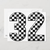 Carte Postale 32 numéro de course automobile (Devant / Derrière)