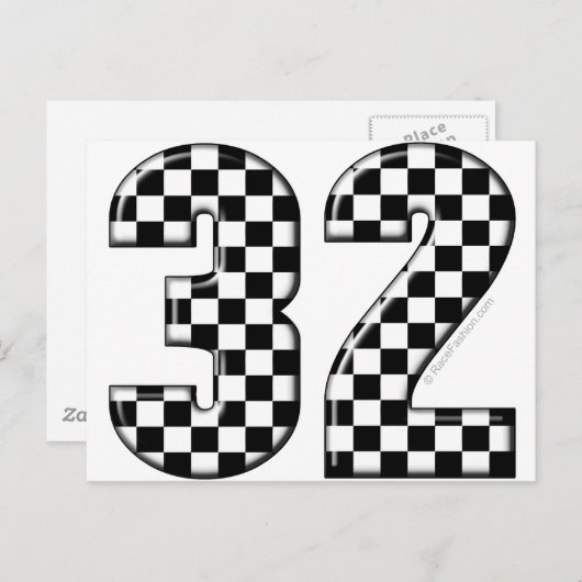 Carte Postale 32 numéro de course automobile (Devant / Derrière)