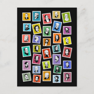 Carte Postale 32 portraits graphiques des plus grands compositeu