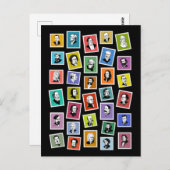Carte Postale 32 portraits graphiques des plus grands compositeu (Devant / Derrière)