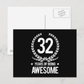Carte Postale 32e anniversaire (32 ans d'être génial) (Devant / Derrière)