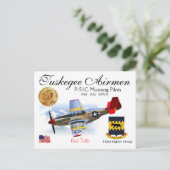 Carte Postale 332e escadron de chasse Mustang -P-51C (Debout devant)