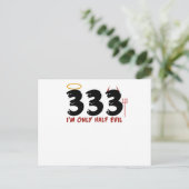 Carte Postale 333 Je ne suis qu'à moitié méchant halloween (Debout devant)