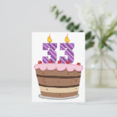 Carte Postale 33 ans sur le gâteau d'anniversaire (Debout devant)