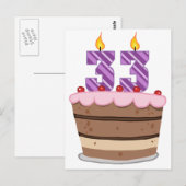 Carte Postale 33 ans sur le gâteau d'anniversaire (Devant / Derrière)